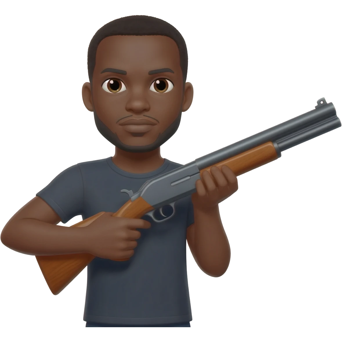 Black man with shotgun emoji