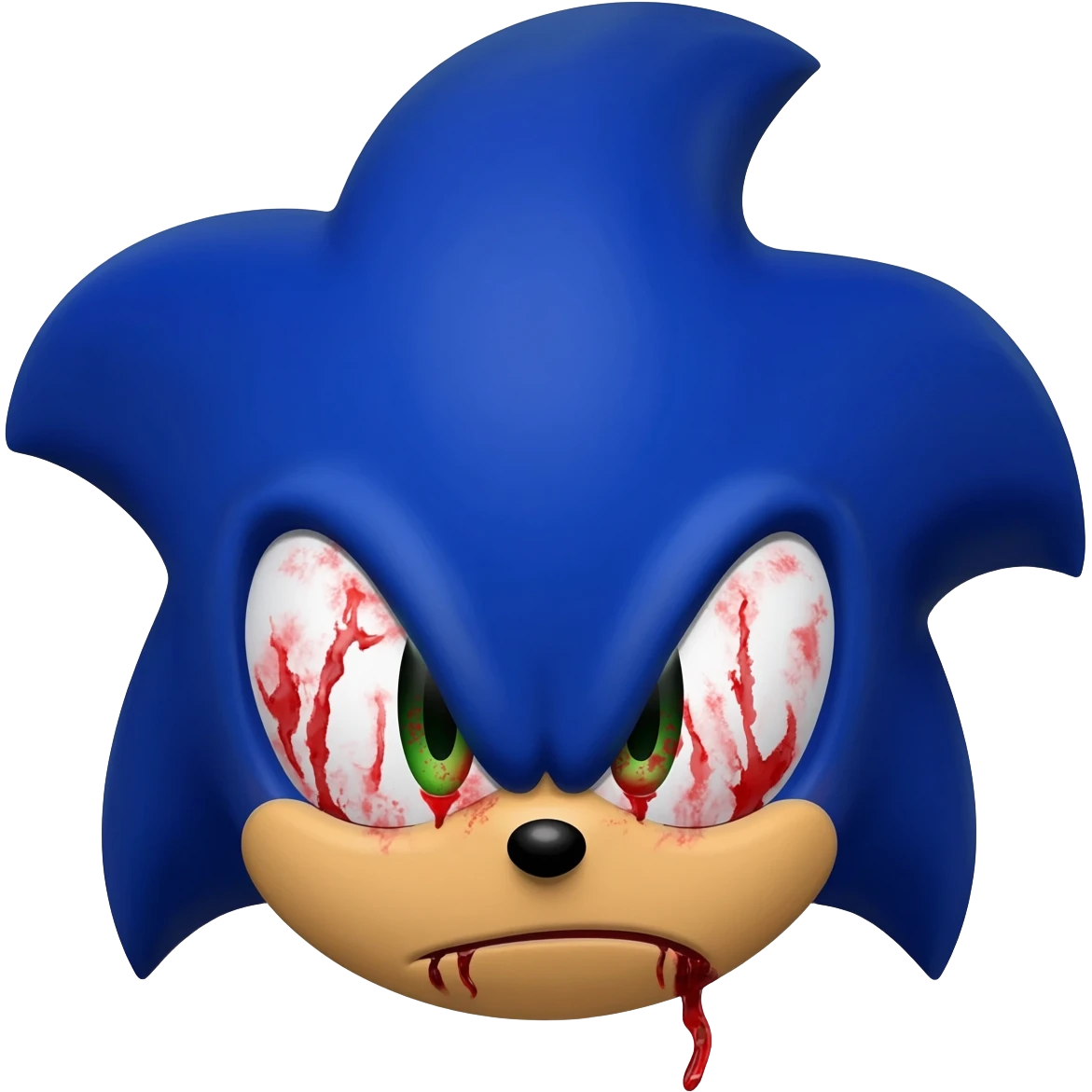sonic whith bloody eyes and scary emoji