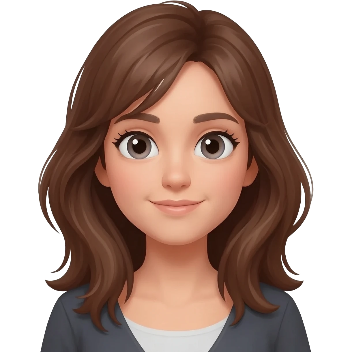 32 year old female with long brown hair emoji