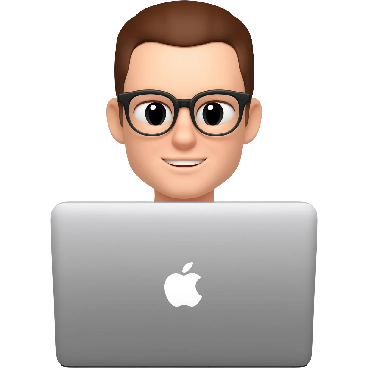white persone with glasses and pc mac emoji