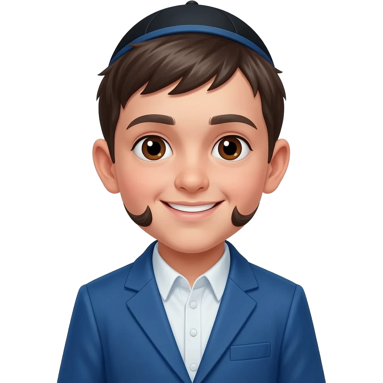 young smiling hassidic jewish boy with sidelocks emoji