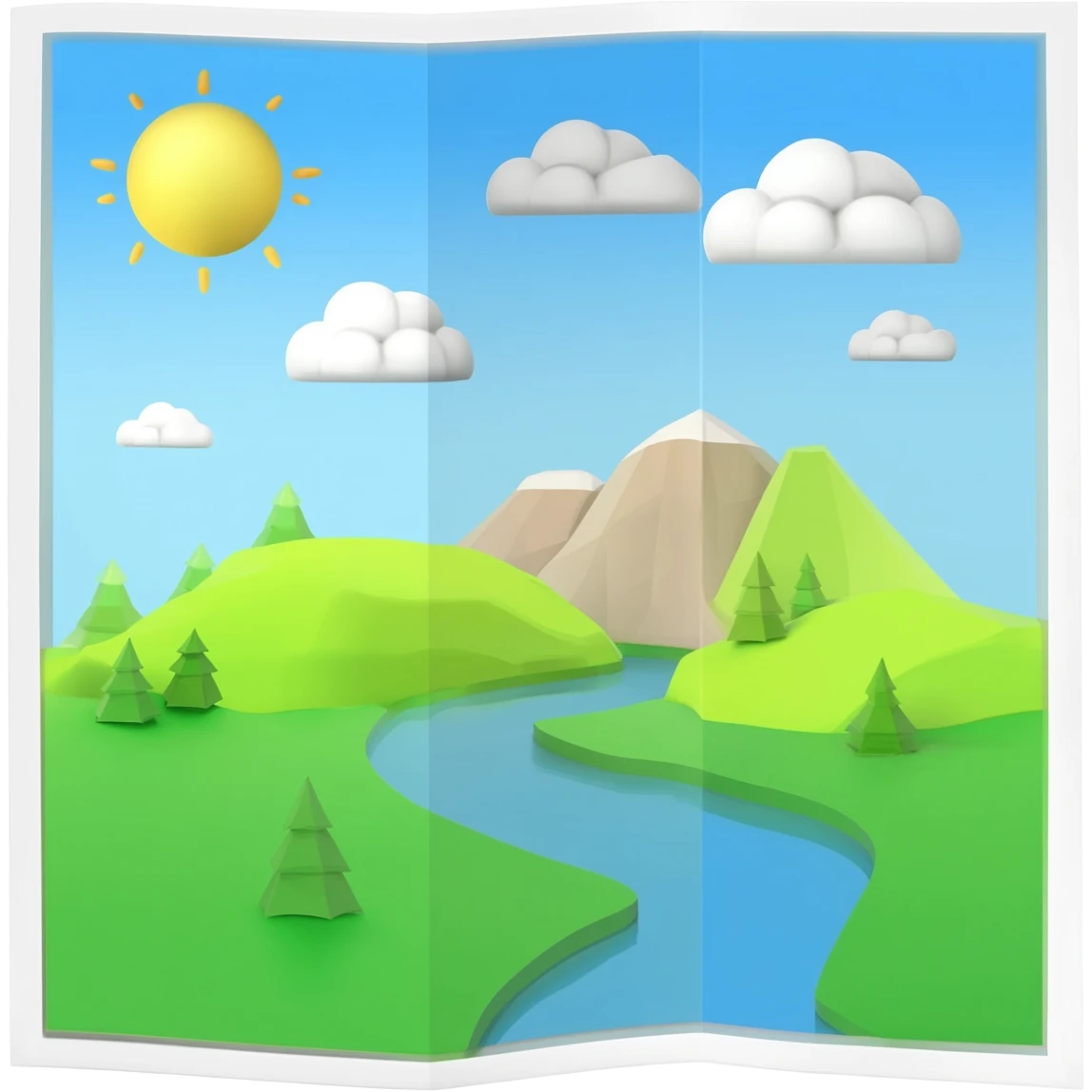 White theme paper 3d Google maps emoji