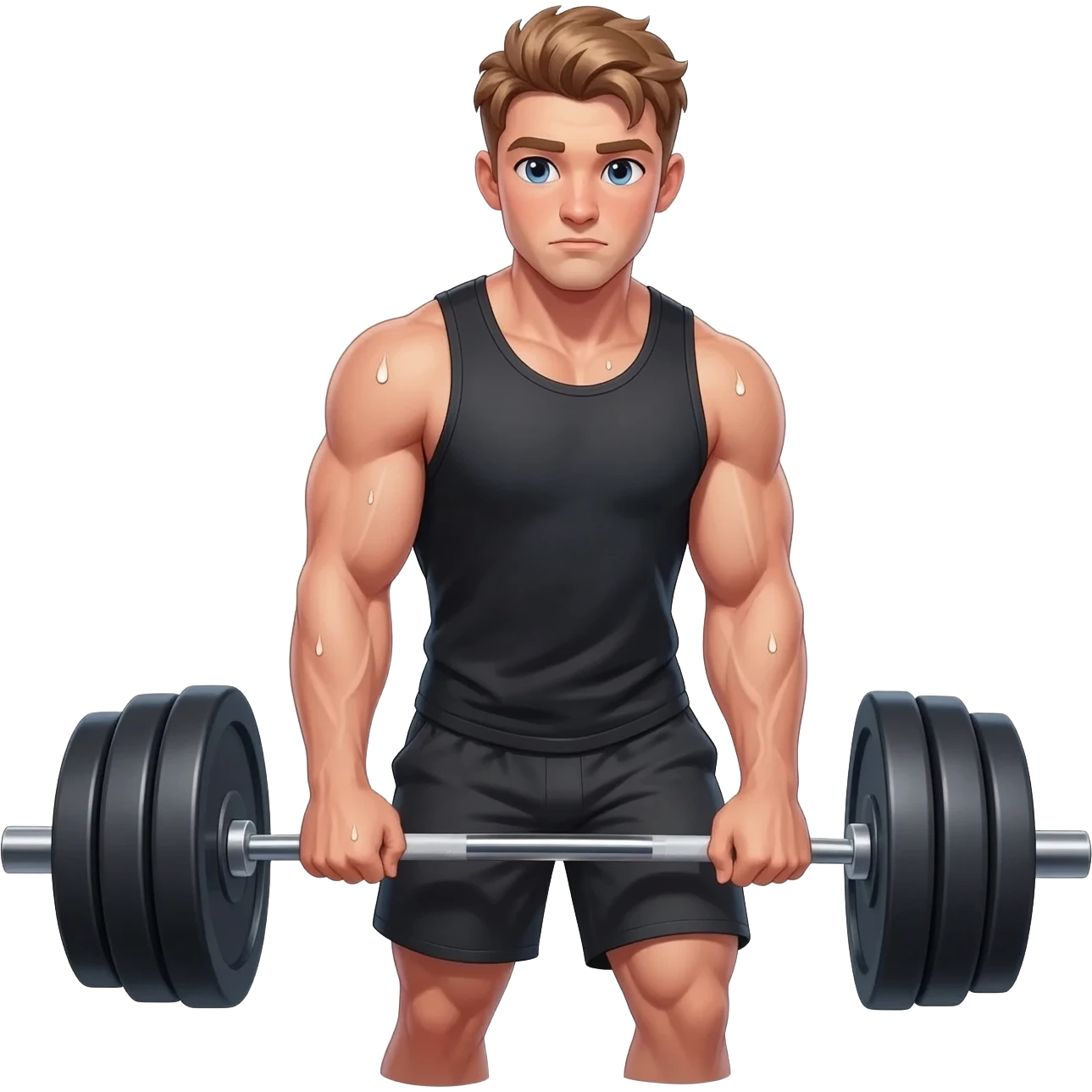 gym guy training muscles light brown hair emoji