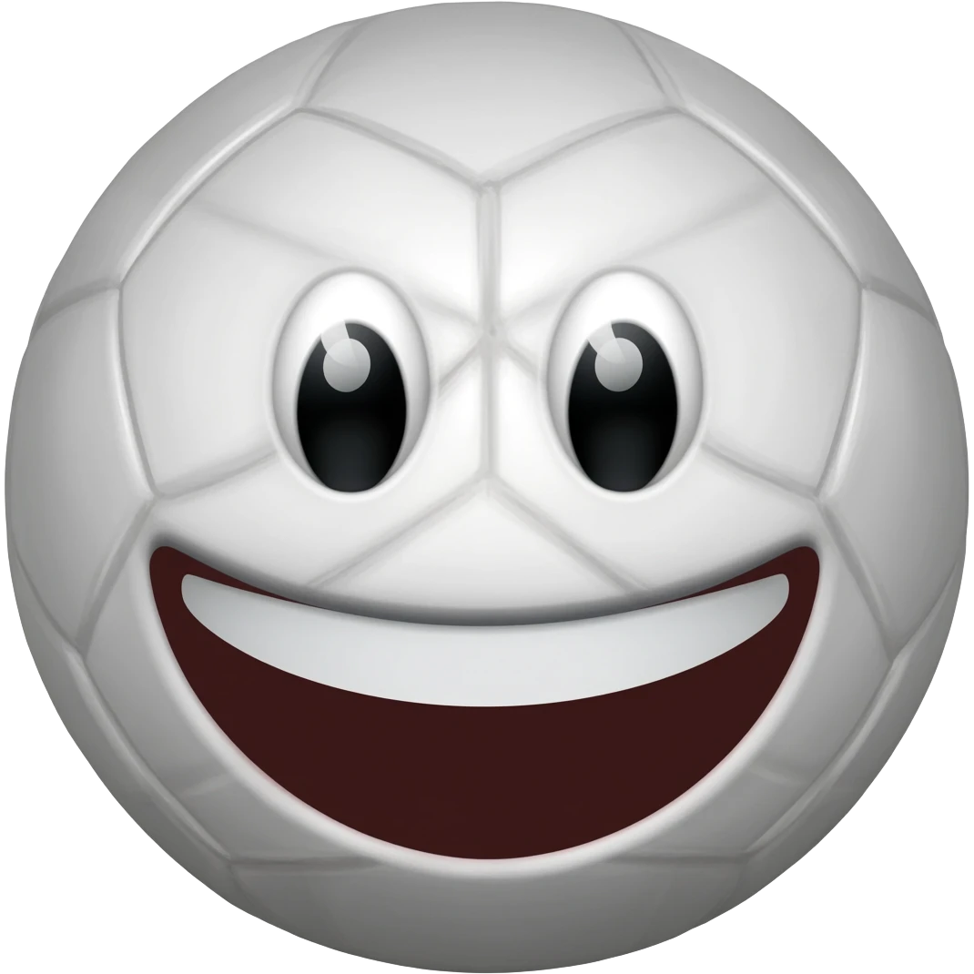 A football emoji with smilling face emoji