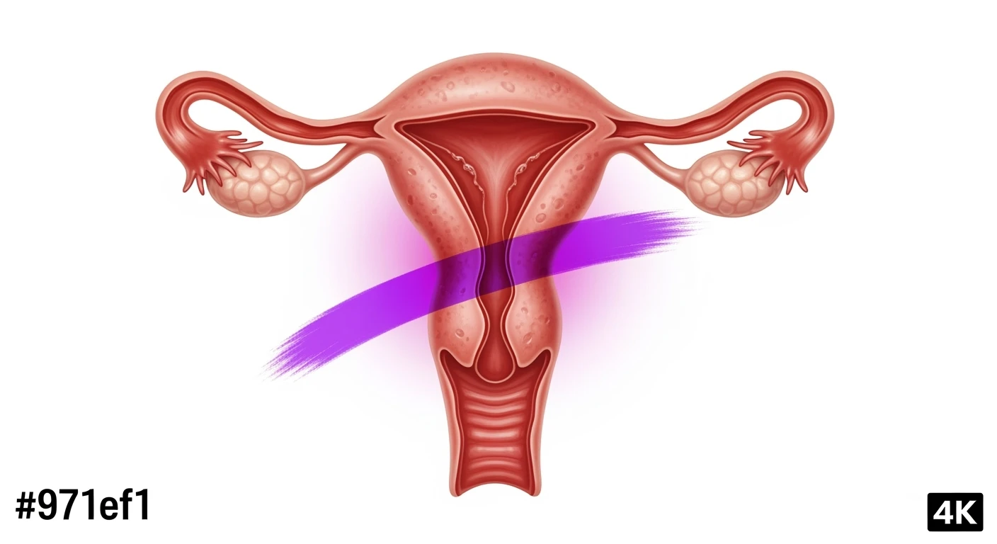 utero umano anatomico iperrealistico con fulmine di dolore sopra con questo colore: #971ef1, isolato su sfondo bianco, iperrealistico 4k emoji