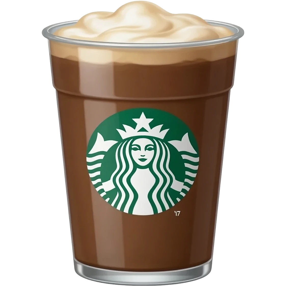 a cup of ice Starbucks Americano, with ariana grande on the logo emoji