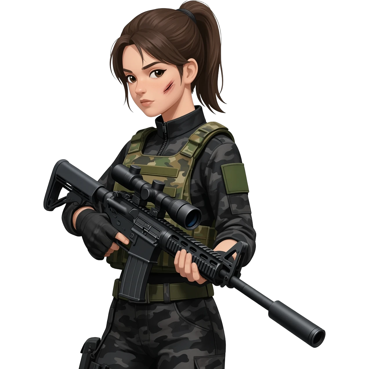 a girl sniper emoji