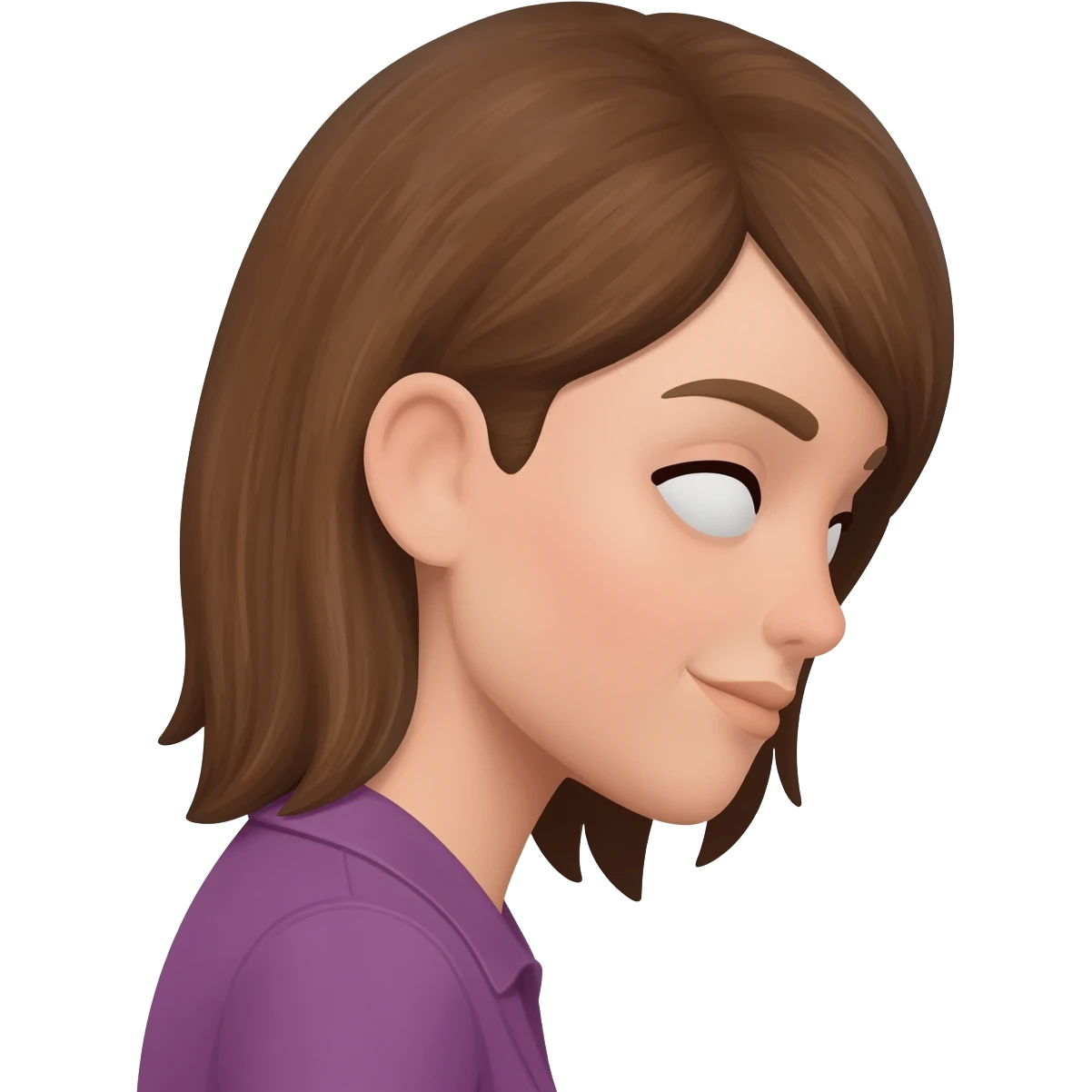 Make her head lean more forward emoji