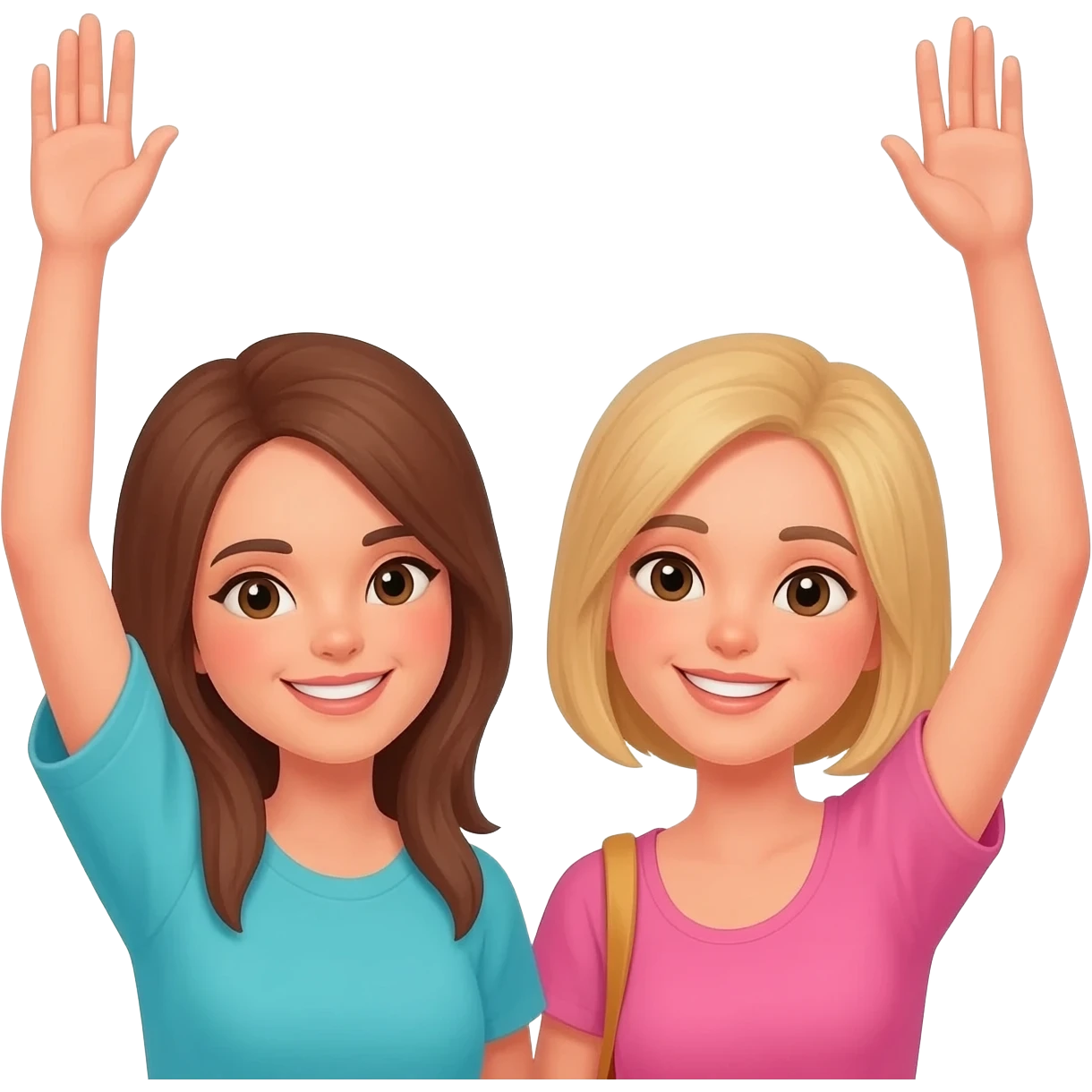 dos personas turistas alzando la mano señoras emoji