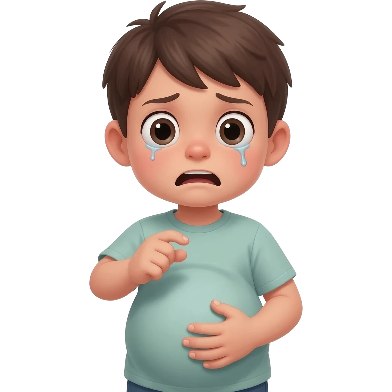 Faz uma criança grávida e o menino assustado emoji