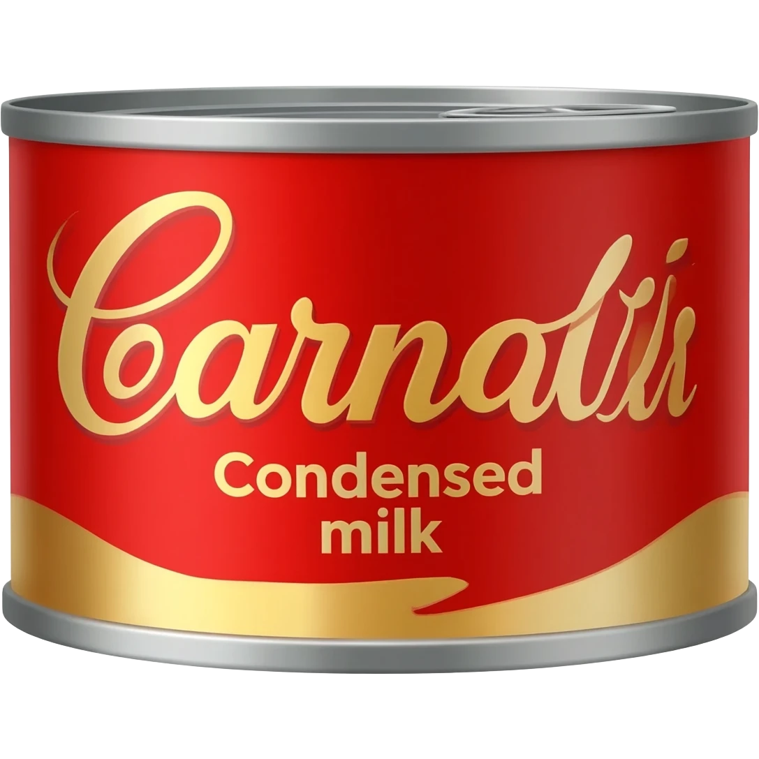 carnation condensed milk in a can with red branded label emoji