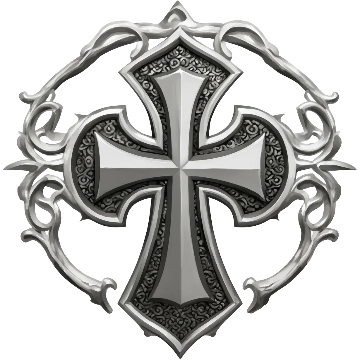 Silver knight templar cross emoji