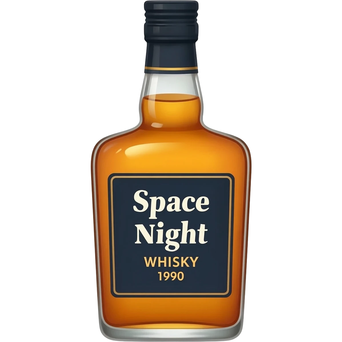 Whiskey Flasche MIT DER AUFSCHRIFT Space Night WHISKY 1990 emoji