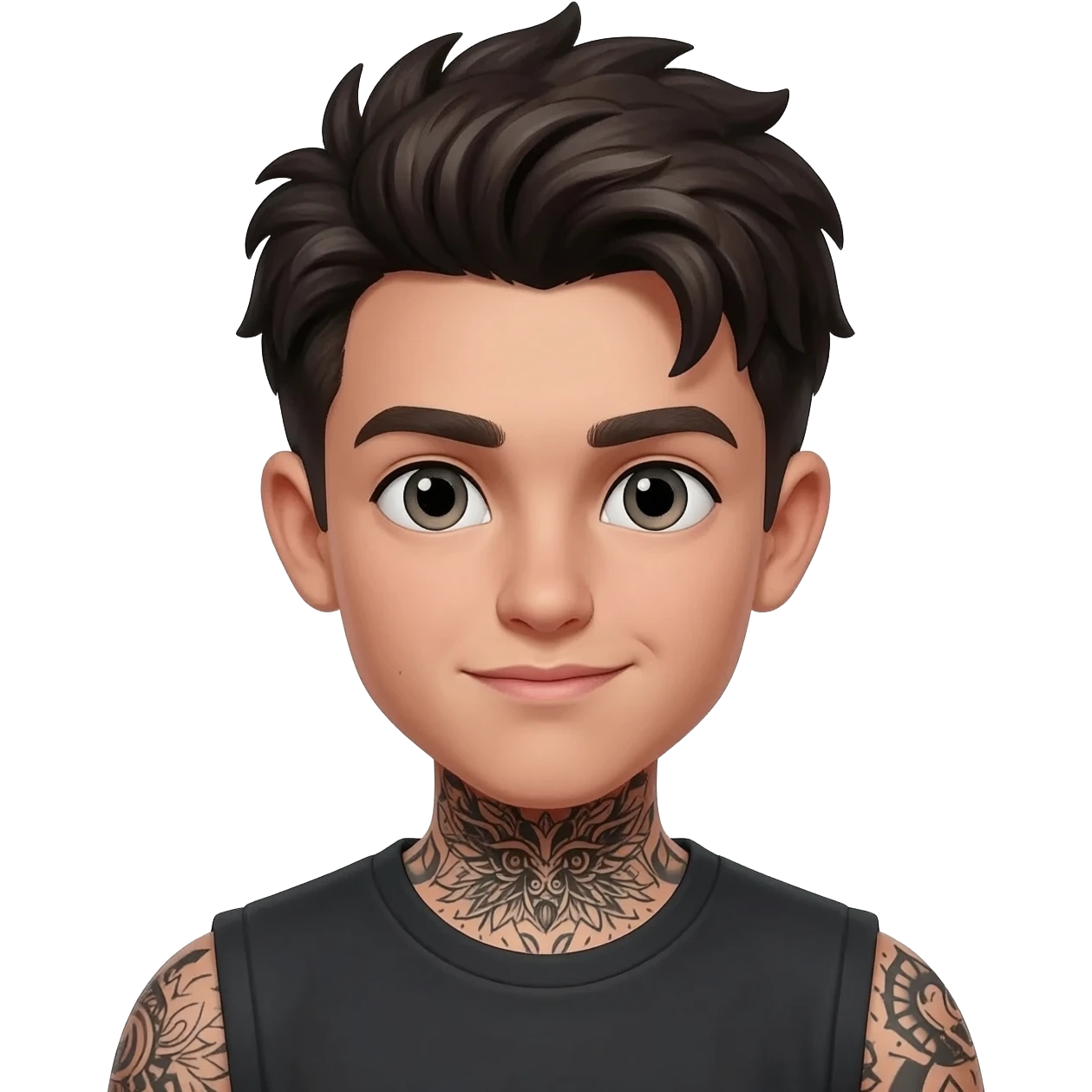 Ragazzo moro tatuato emoji