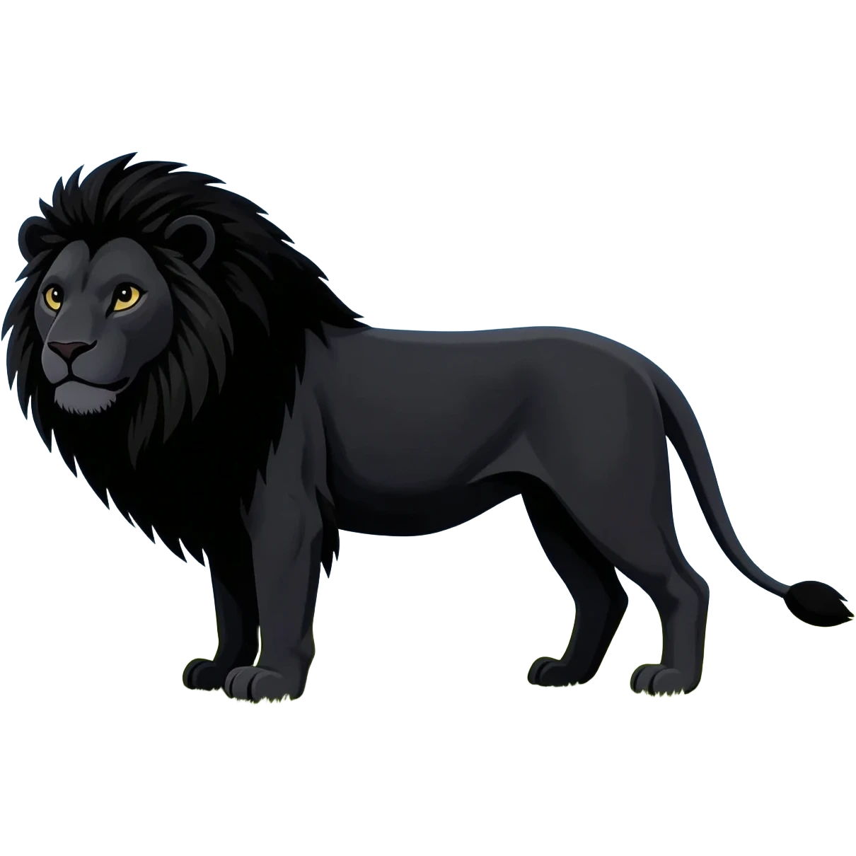 black lion full body emoji