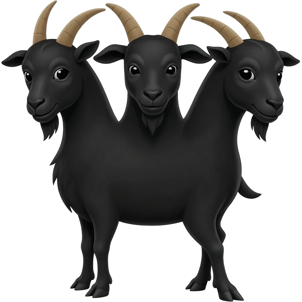 a black goat with 3 heads emoji