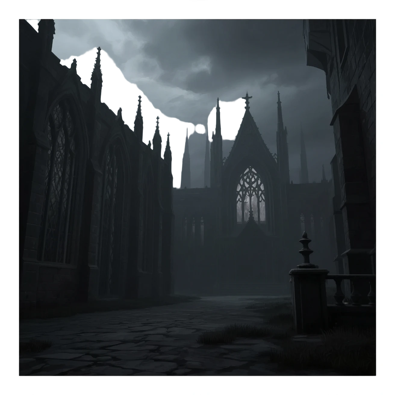 Dark dull greyish gothic aesthetic scenery scene picture   emoji