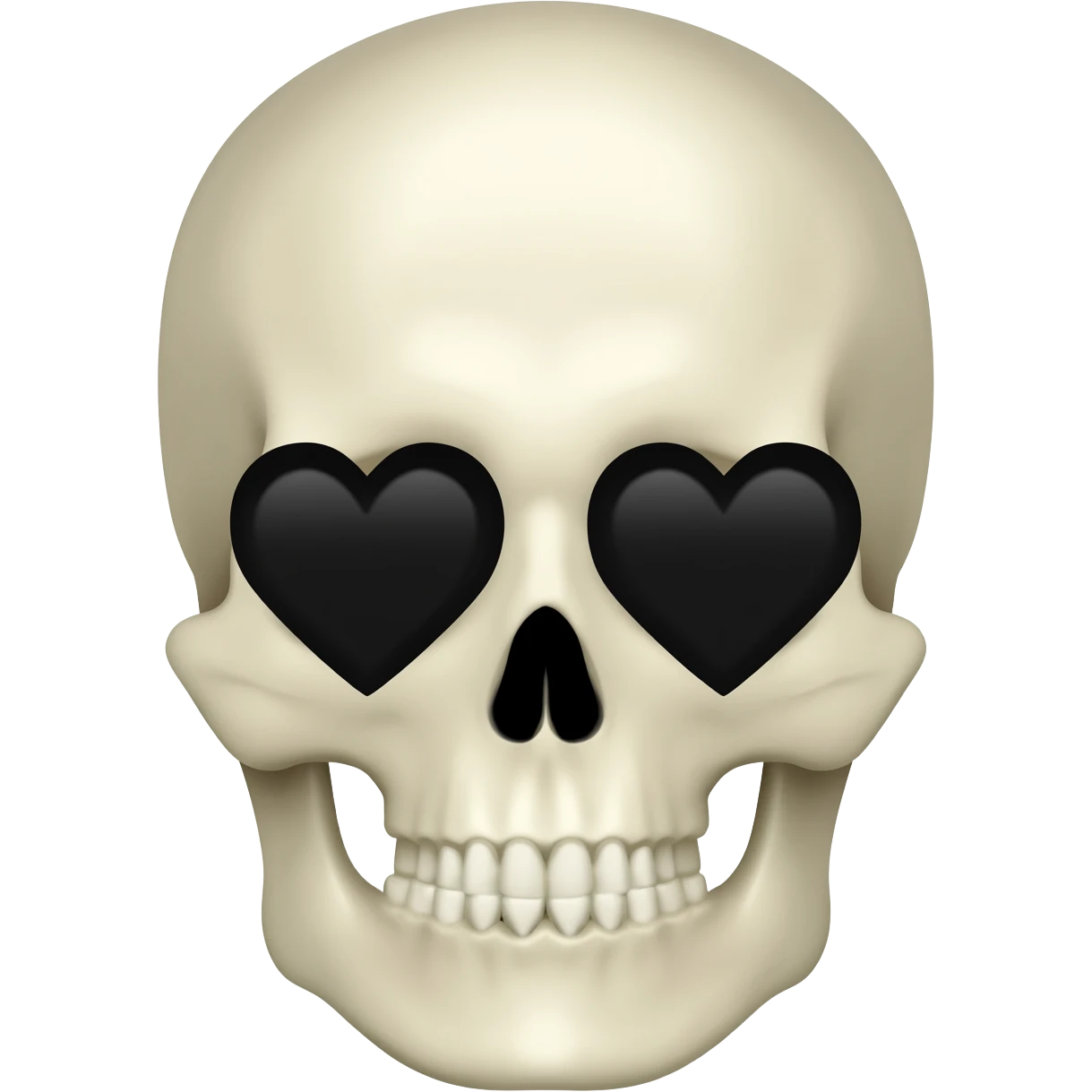 Black hearted eyes skull emoji