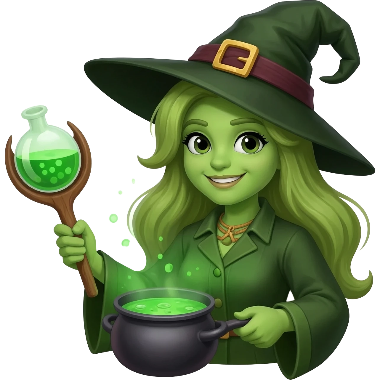green witch cooking potion emoji