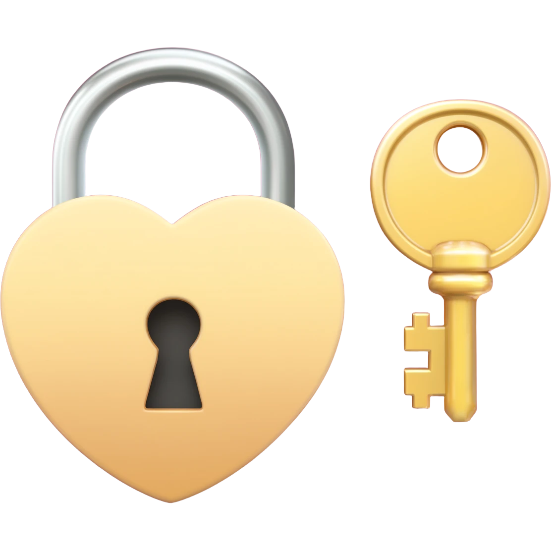 Light beige heart-shaped lock and key burgundy emoji