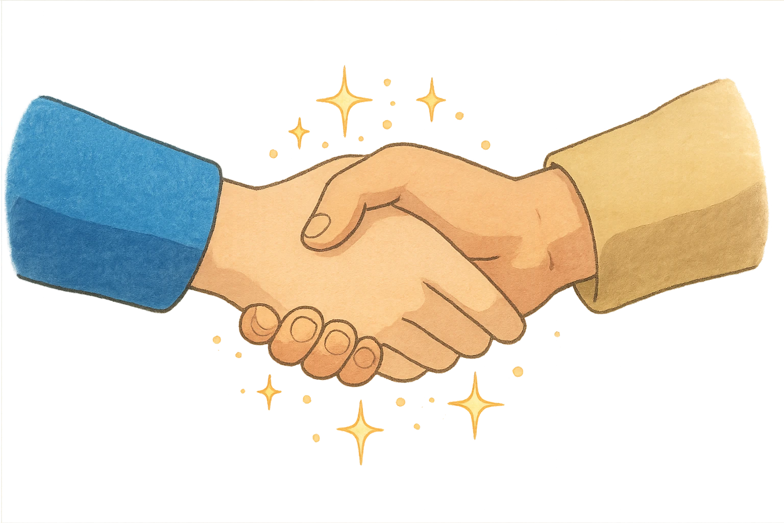 two hands shaking with sparkles, ghibli style emoji