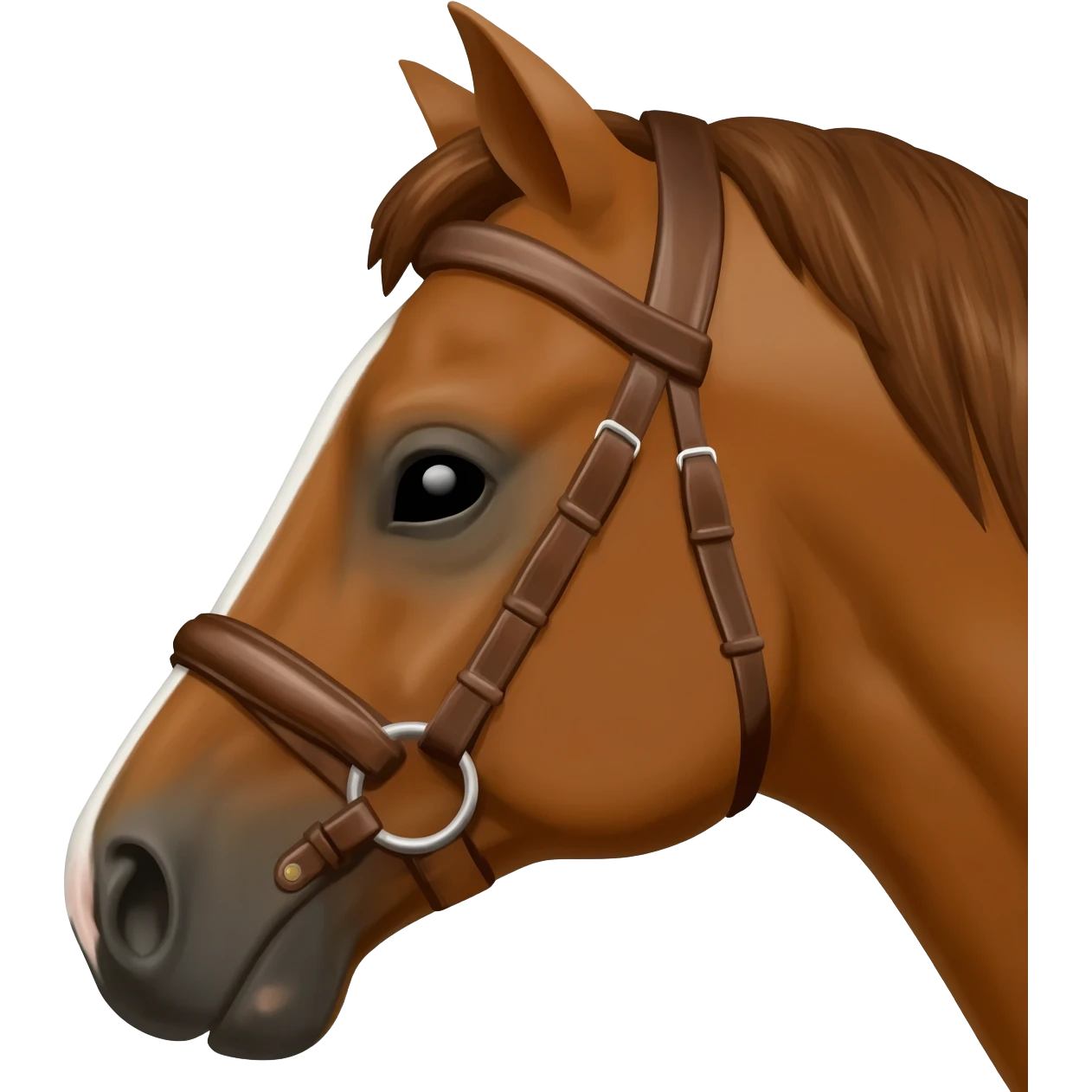 Focus only on the horses head, with blinders on it.  Add side blinders to the horse. emoji