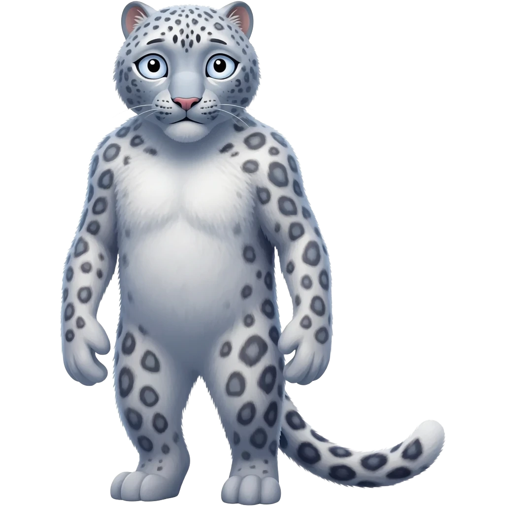 Scared snow leopard emoji