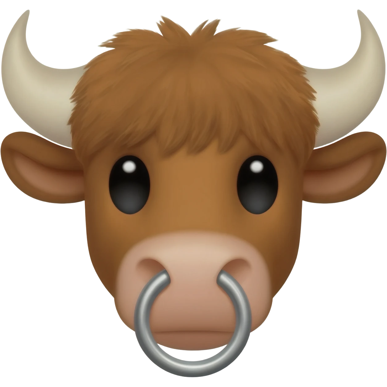 a head of a cutebull with a ring in its nose emoji