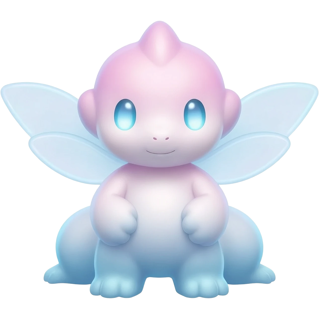 Cute cool kawaii pink-white-blue-gradient fakemon-digimon-Trico-creature emoji