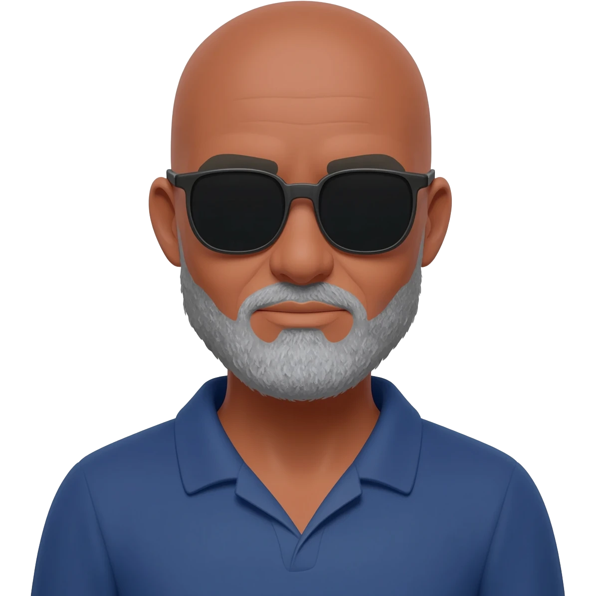 older black man bald with gray short goatee and sunglasses emoji