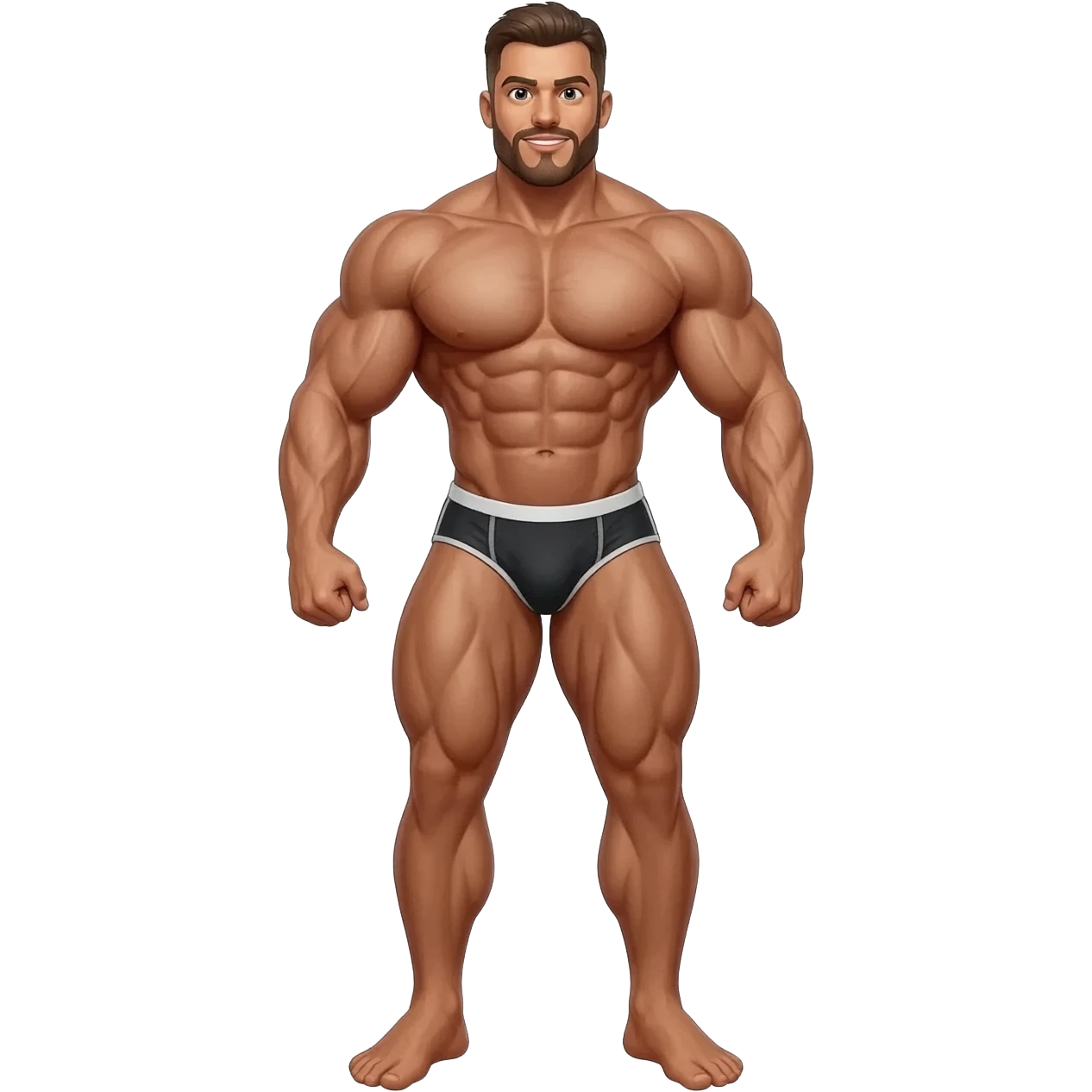 Huge muscular bodybuilder in briefs full body emoji
