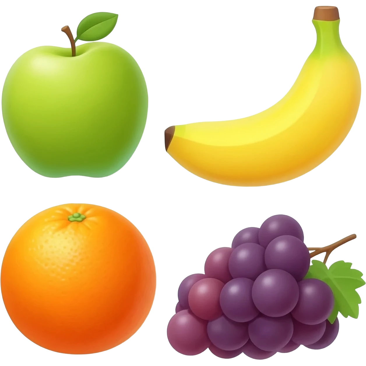 Tạo hình ảnh 4 loại hoa quả emoji