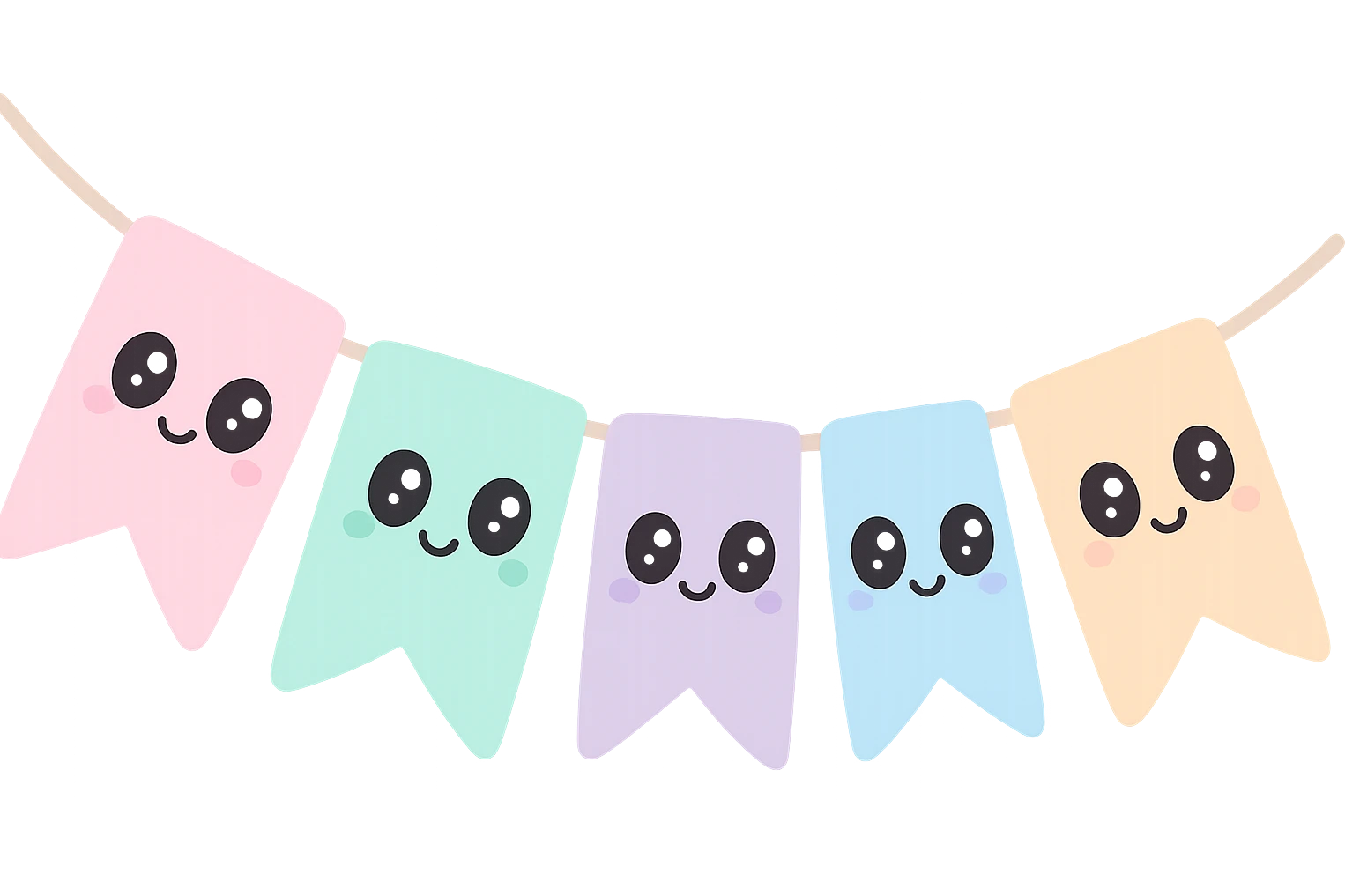 bandeirinhas de São João, childlike style, simple drawings, pastel colors emoji