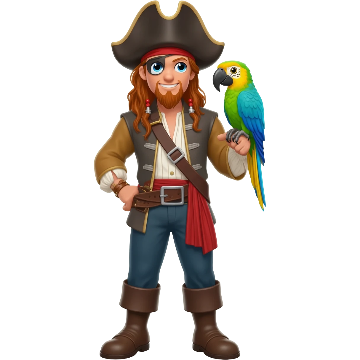 pirate and parrot emoji