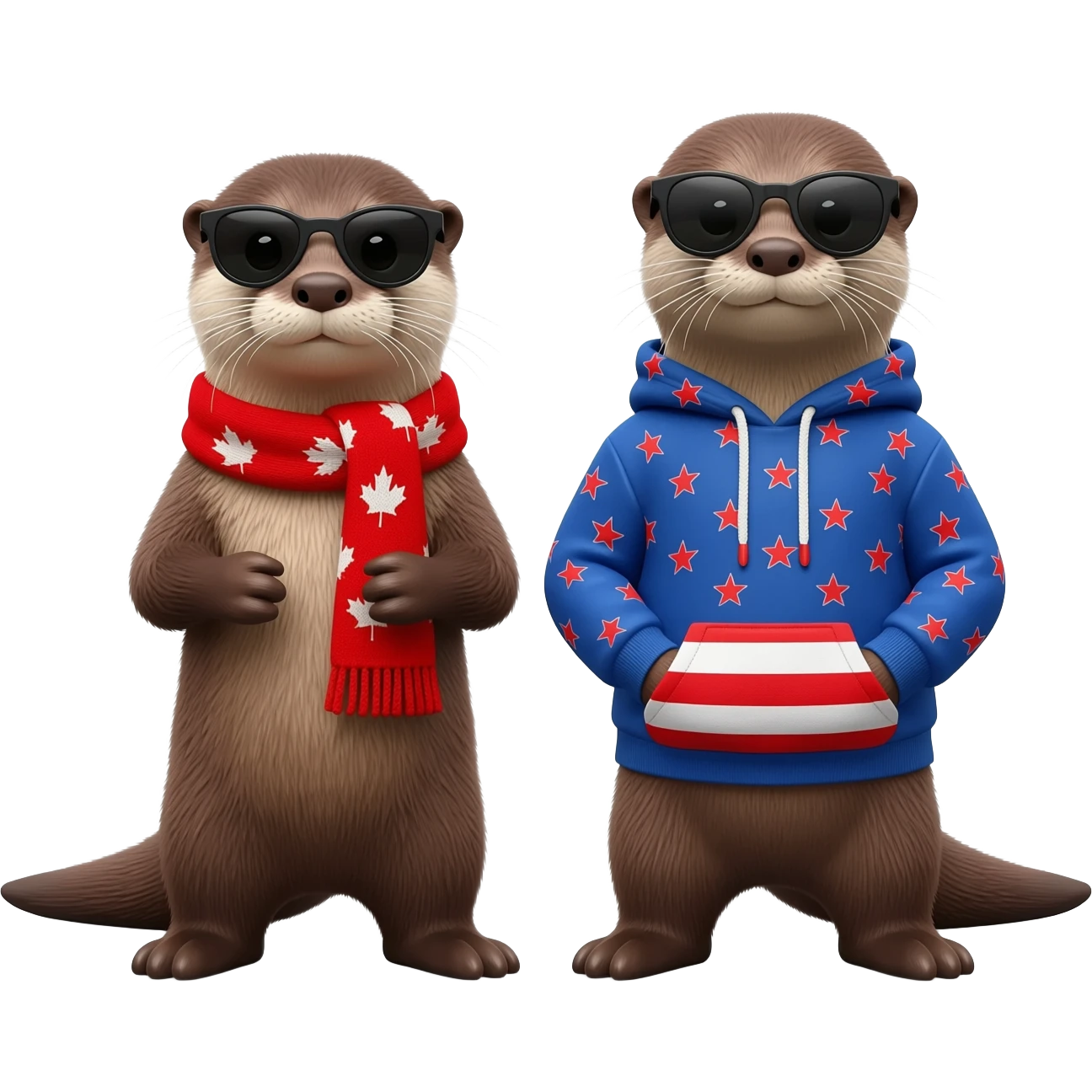 a canadian and american otter with swag emoji