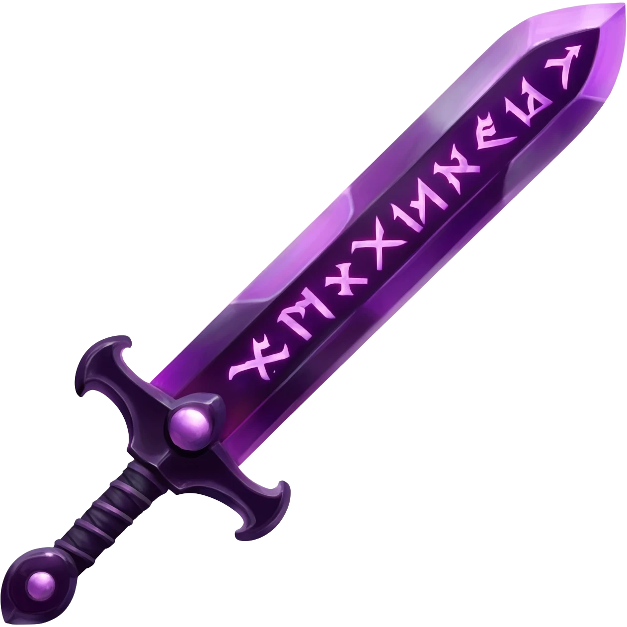 Create a dark purple obsidian sword emoji