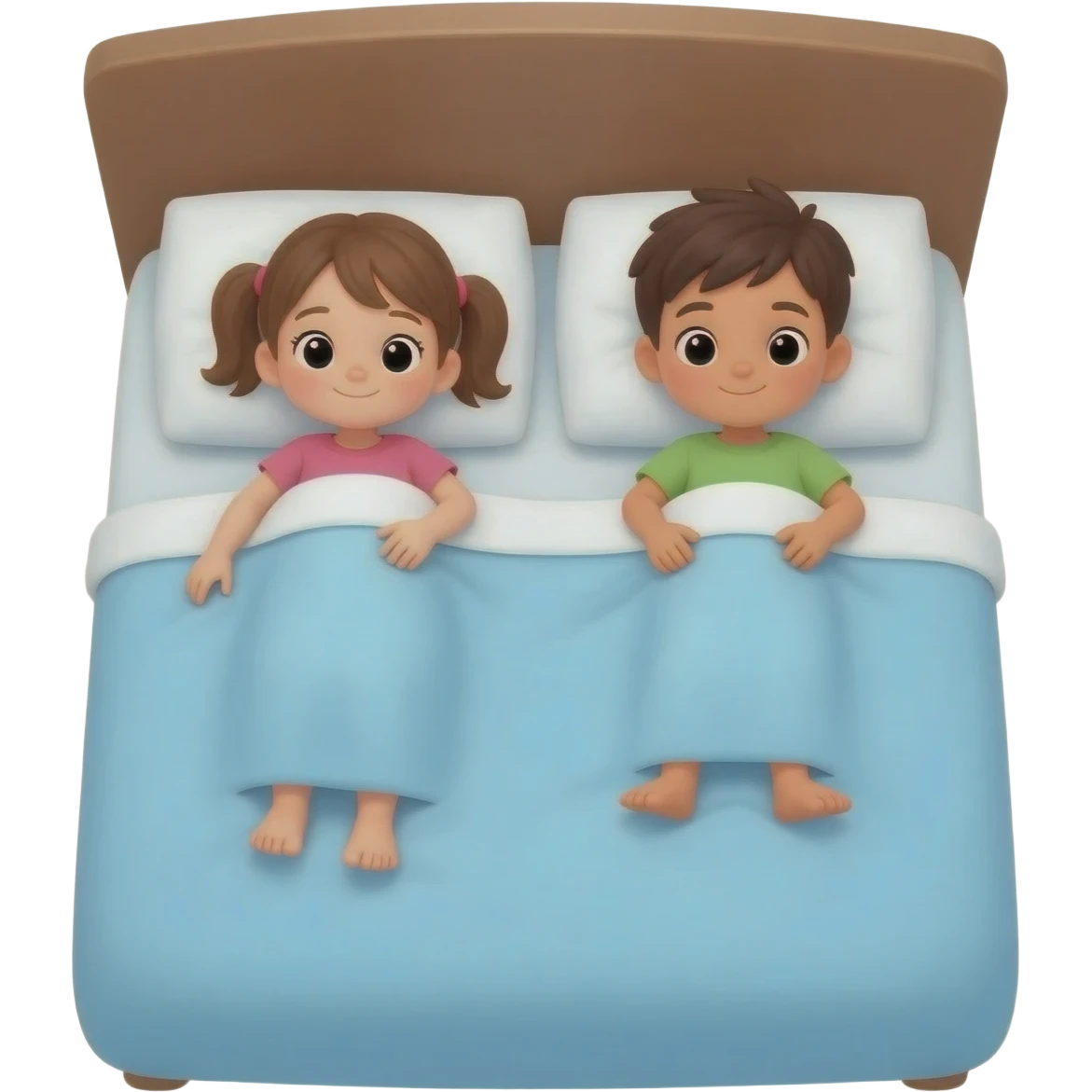 Yatakta yatan çocuklar emoji