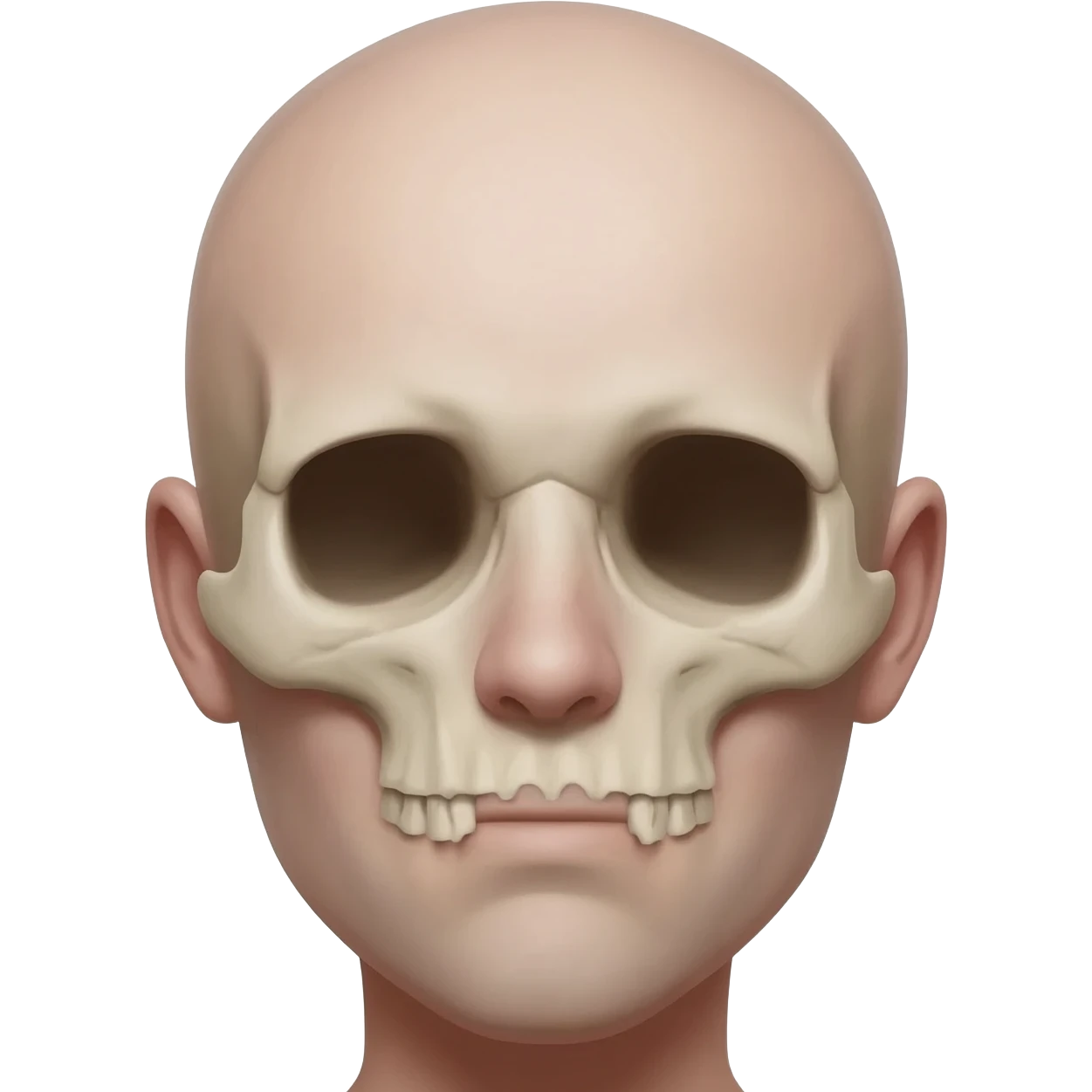 a face on which you can see the edge of the skull emoji