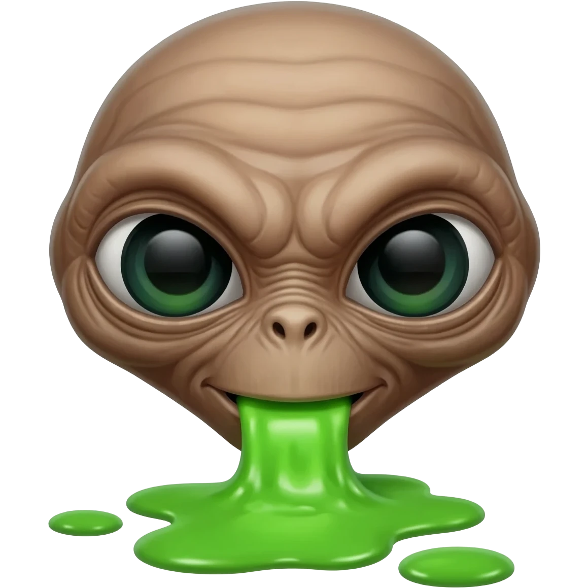 E.T. The Extra-Terrestrial from the movie puking green liquid emoji