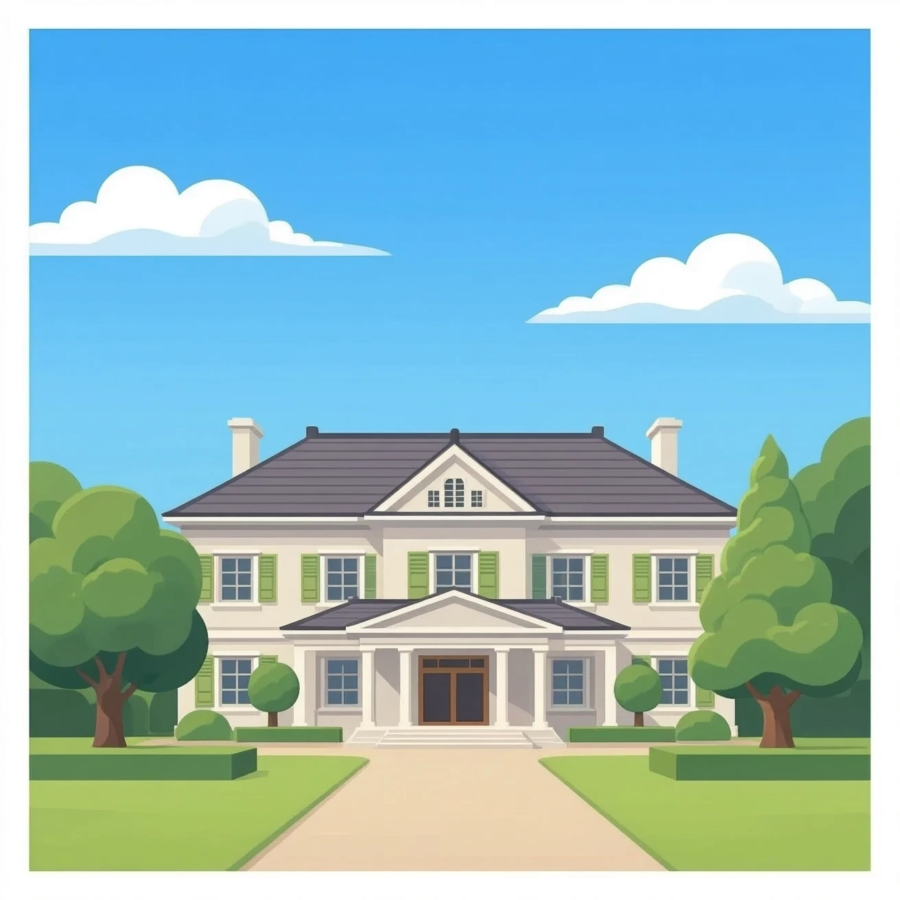 big japanese mansion, front view emoji