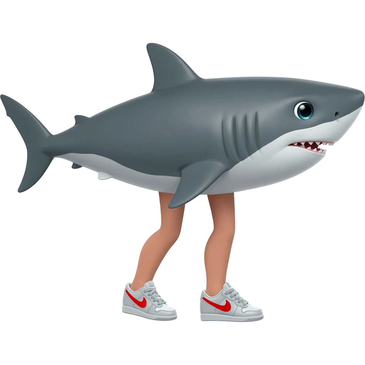 Tiburón con patas y tenis nike emoji
