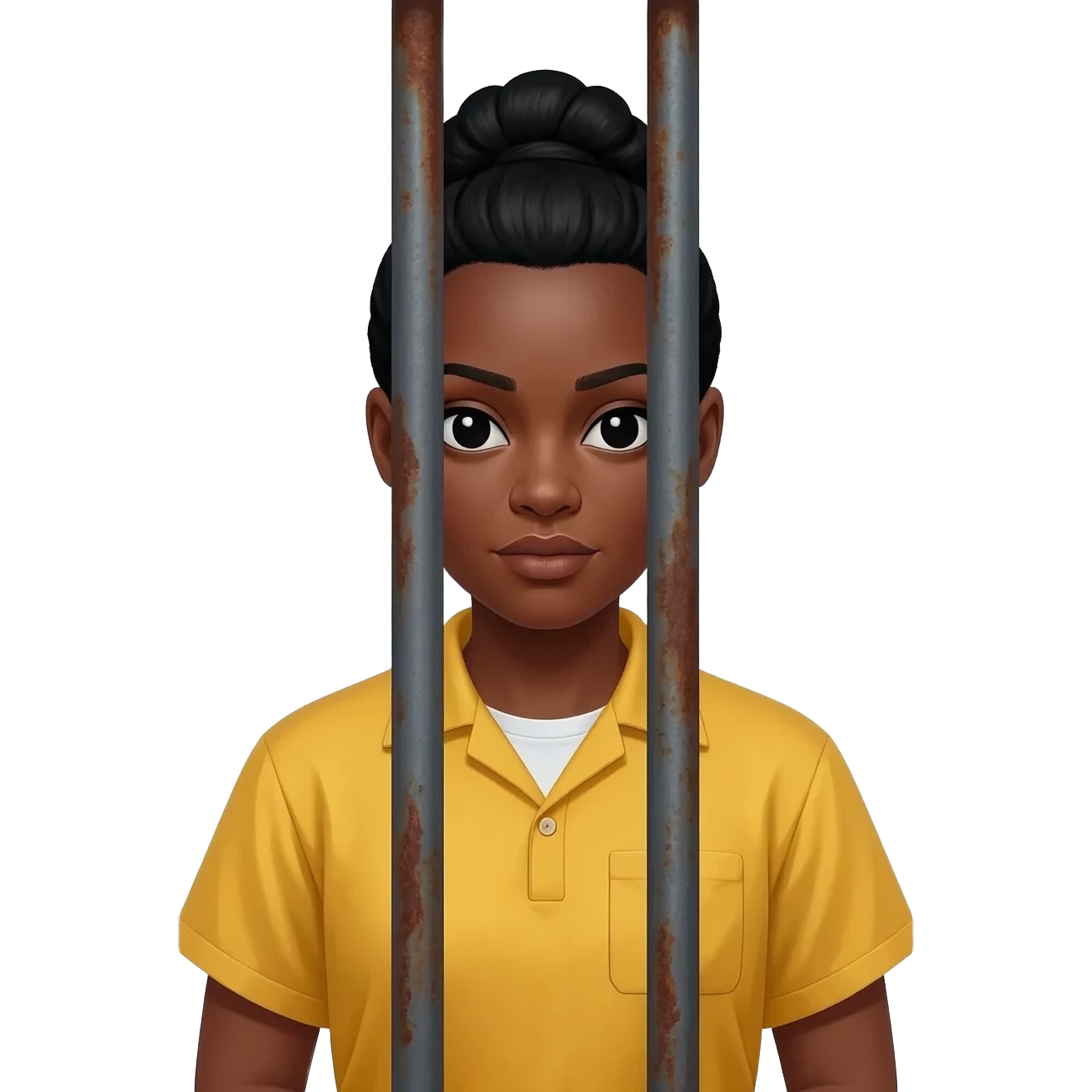 Black lady behind prison bars emoji