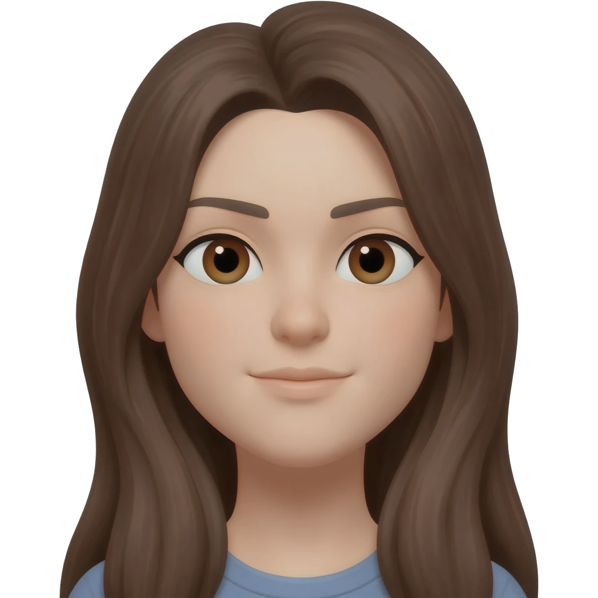 This one with long hair and brown eyes emoji