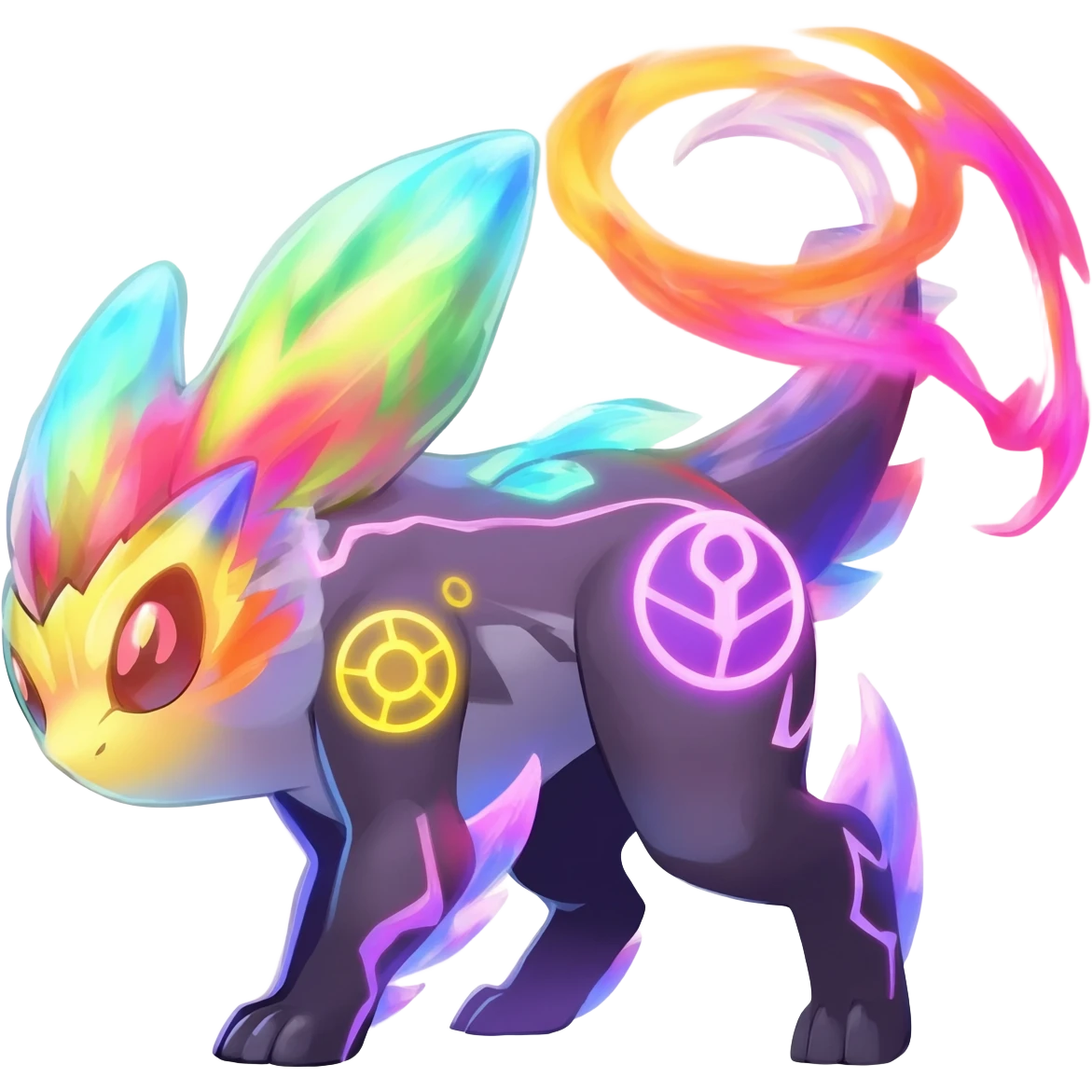 Elemental magical colorful exotic animesque Pokémon-Fakémon-animal-creature emoji