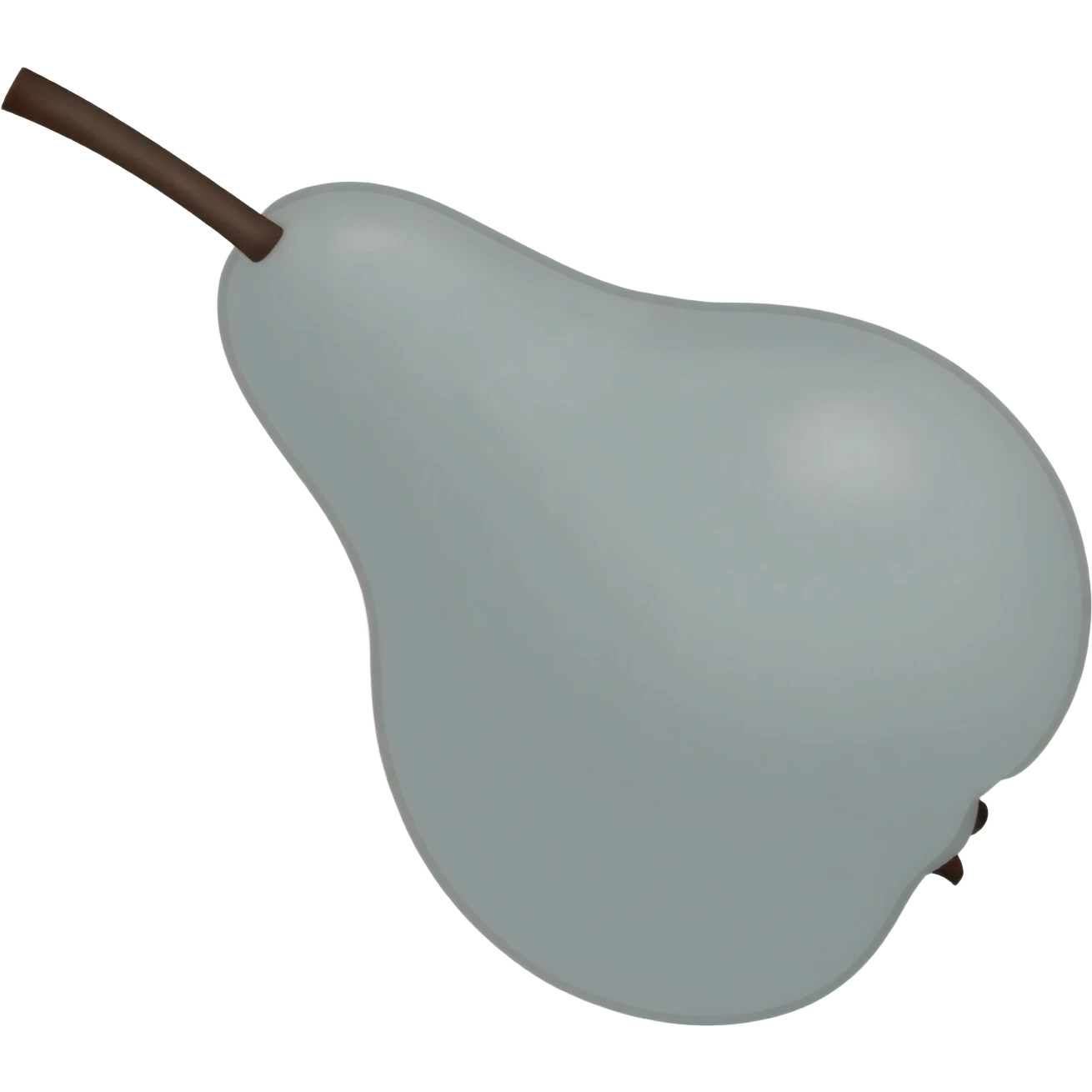 create a bite-sized pear in gray emoji