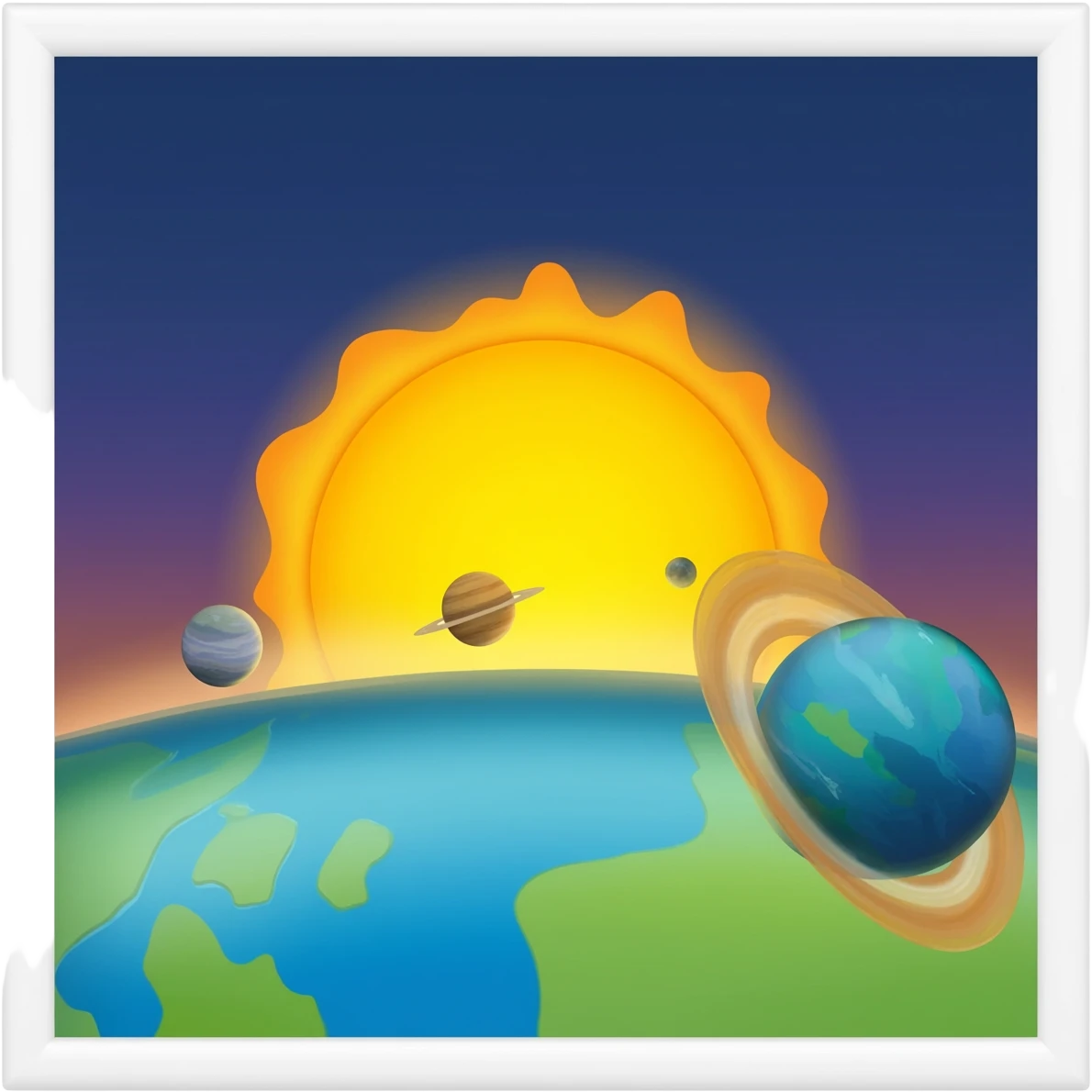 Planets orbit around the sun emoji