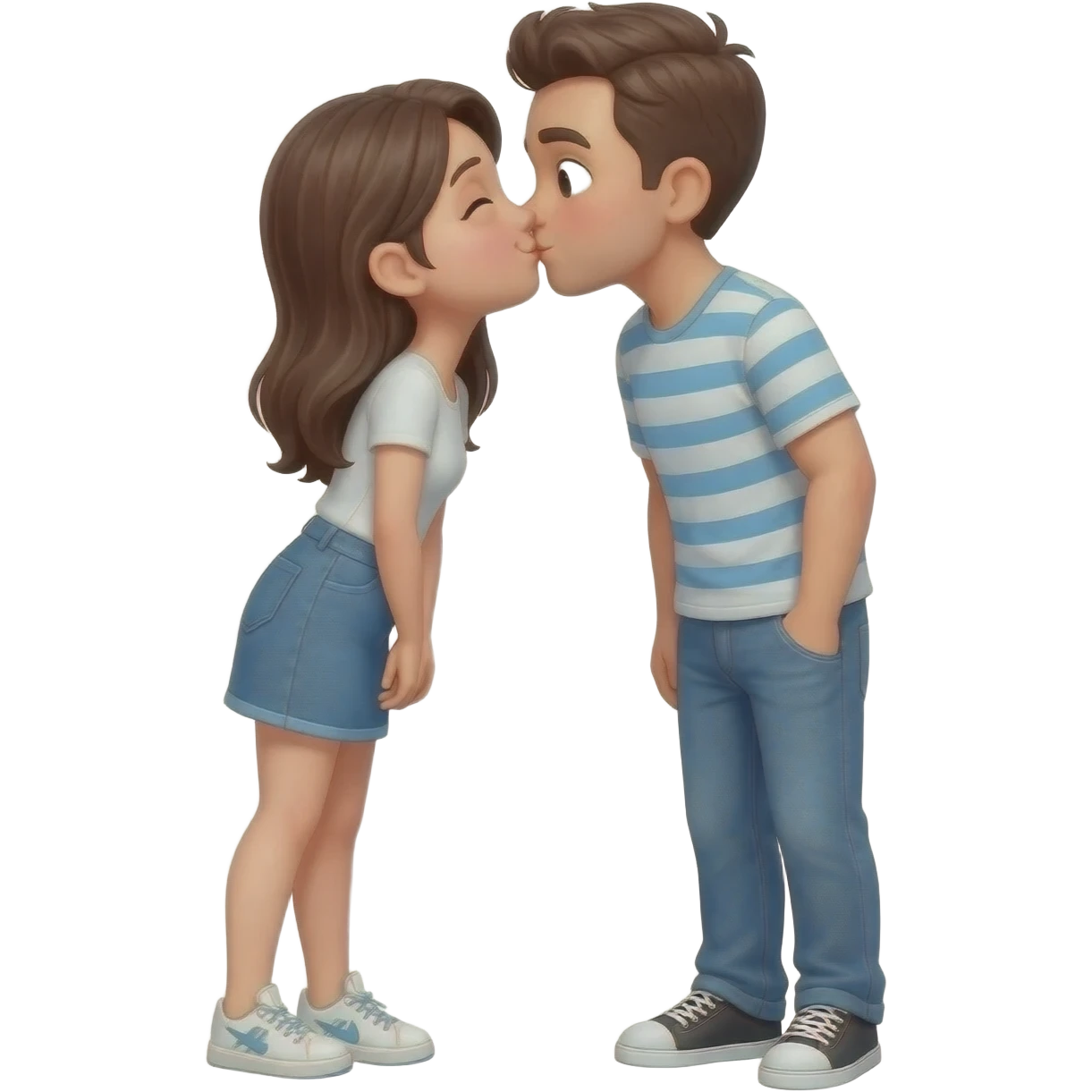 Make a emoji as a guy kiss for a girl emoji