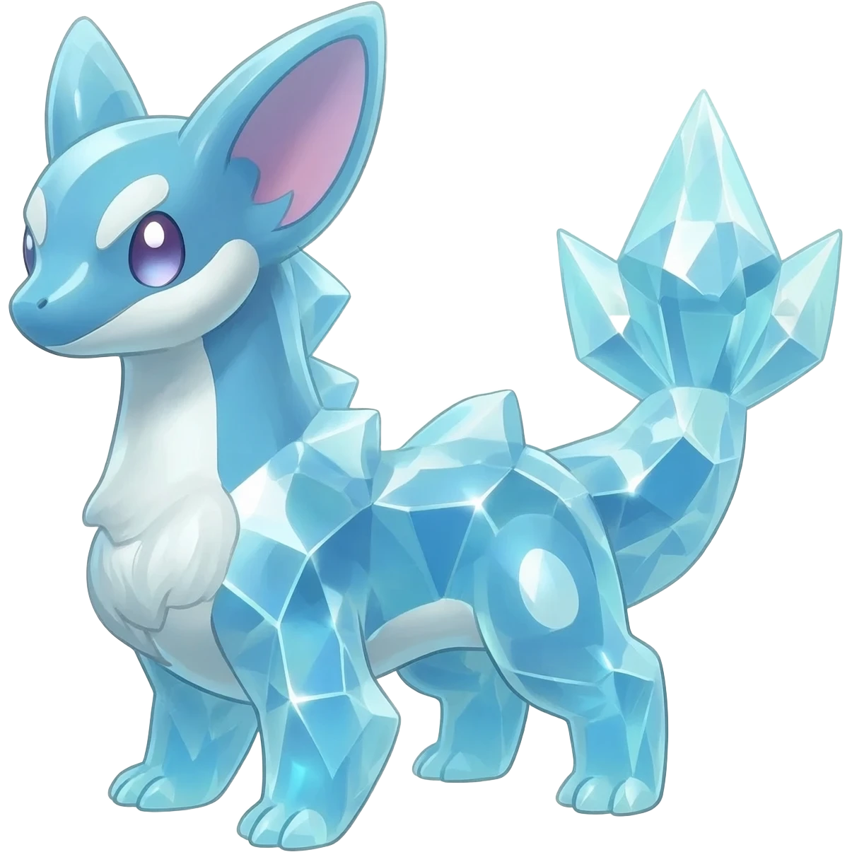 Shiny luminescent translucent diaphanous Diancie-Palkia-Amaura-Aurorus-Salamence-aesthetic-fusion emoji