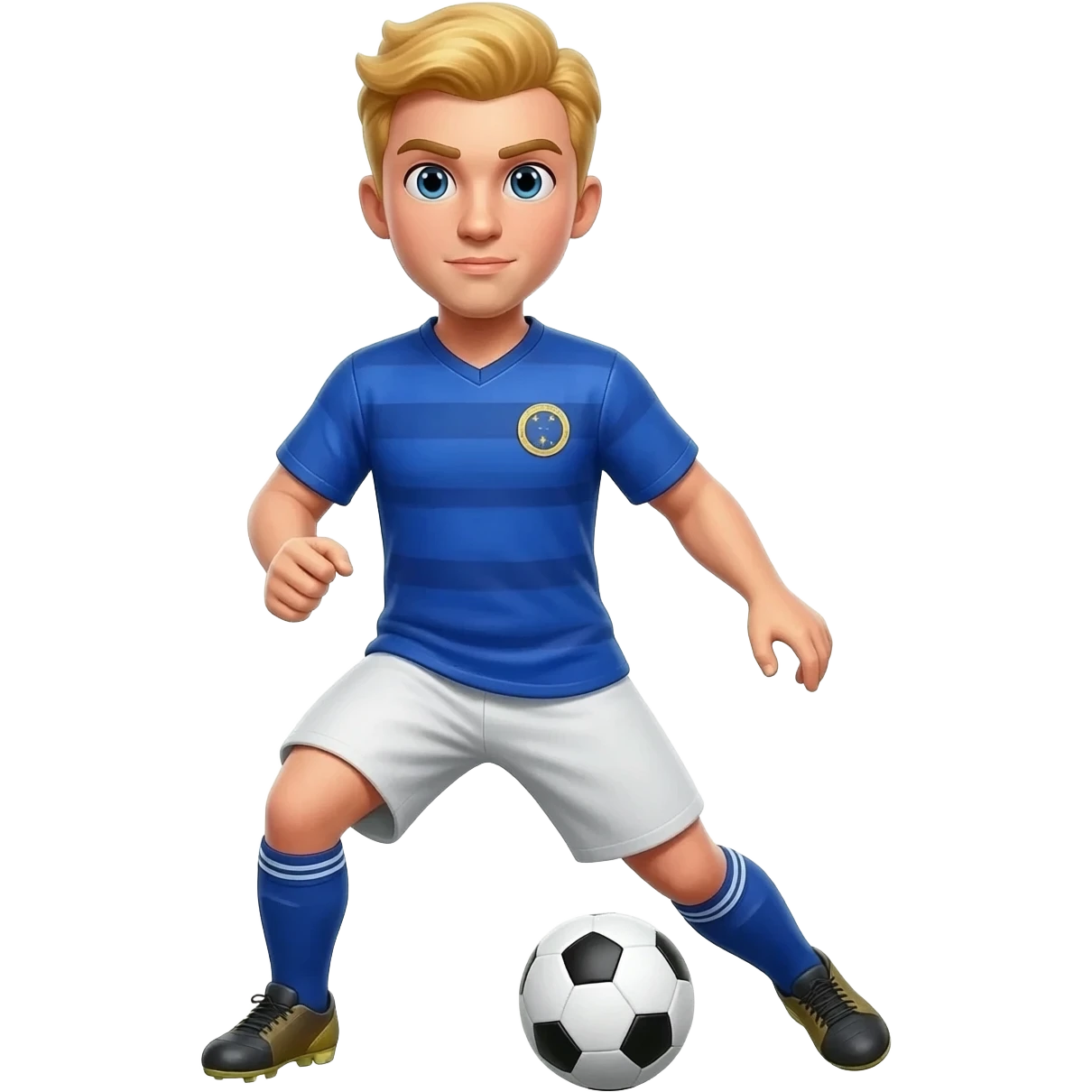 Blond guy playing european football emoji