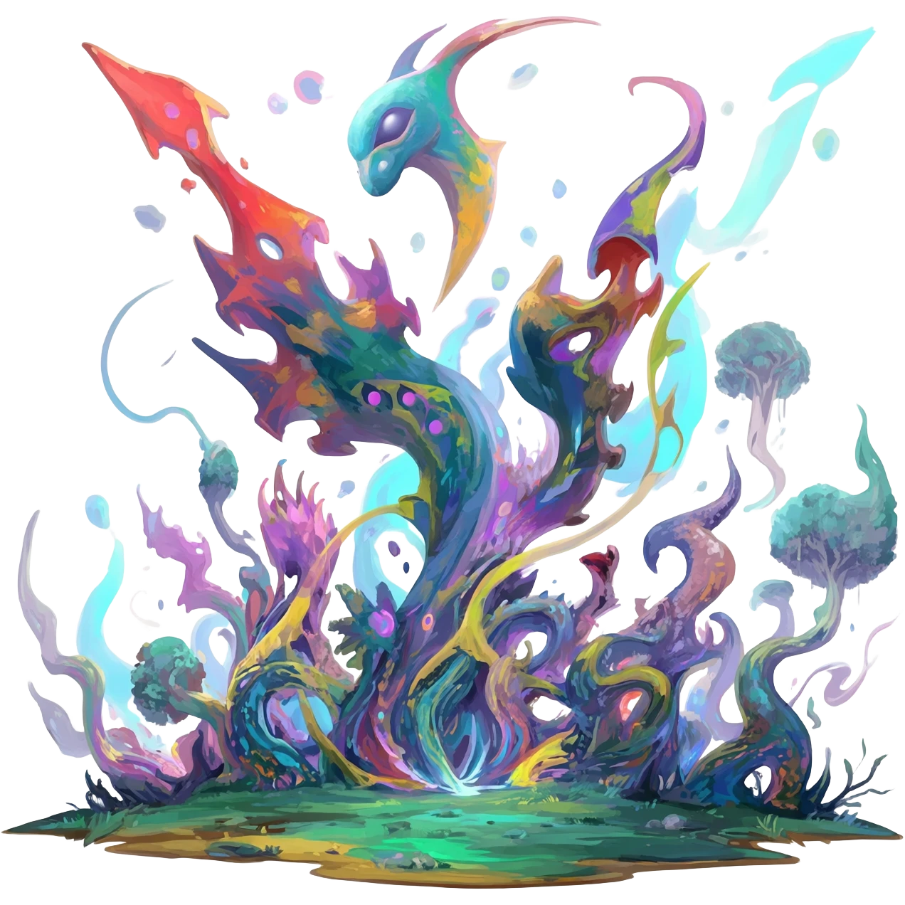  Epic painted artistic abstract complex detailed aesthetic-Fakémon-creature-scenery emoji